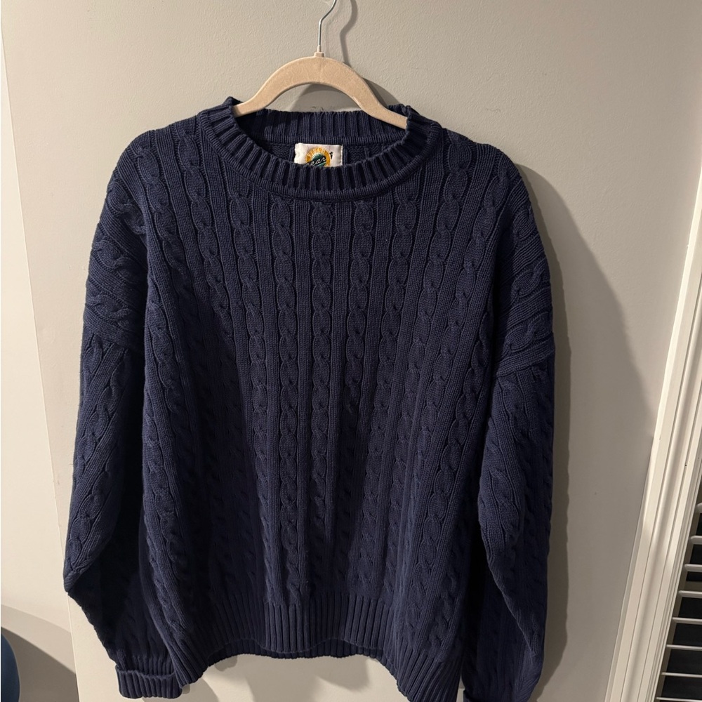 Classic Navy Cable Knit Sweater